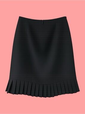 Elie Tahari Navy Mini Skirt with Pleated Hem